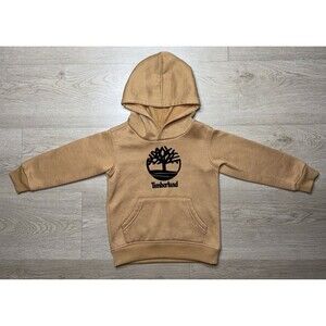 Youth Timberland Hoodie Tan Size 24M Toddler Pullover Long Sleeve Embroidered